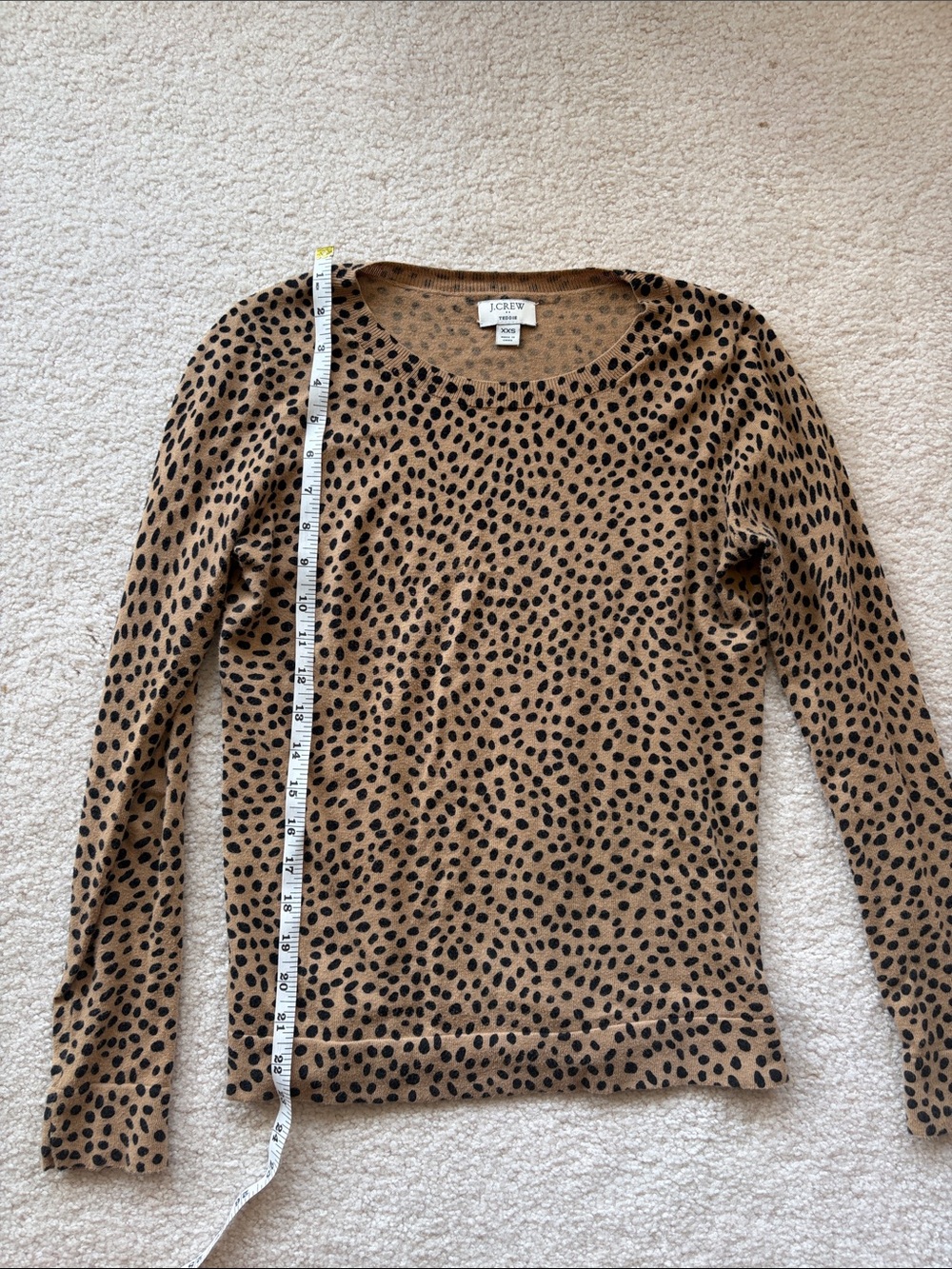 J. Crew Brown Leopard-Print Long Sleeve Tee